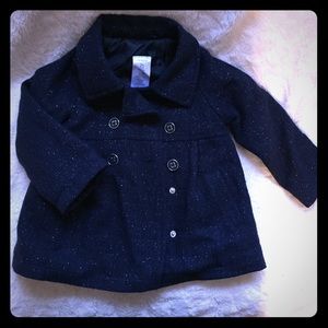 Carter’s 2T navy blue with silver  pea coat